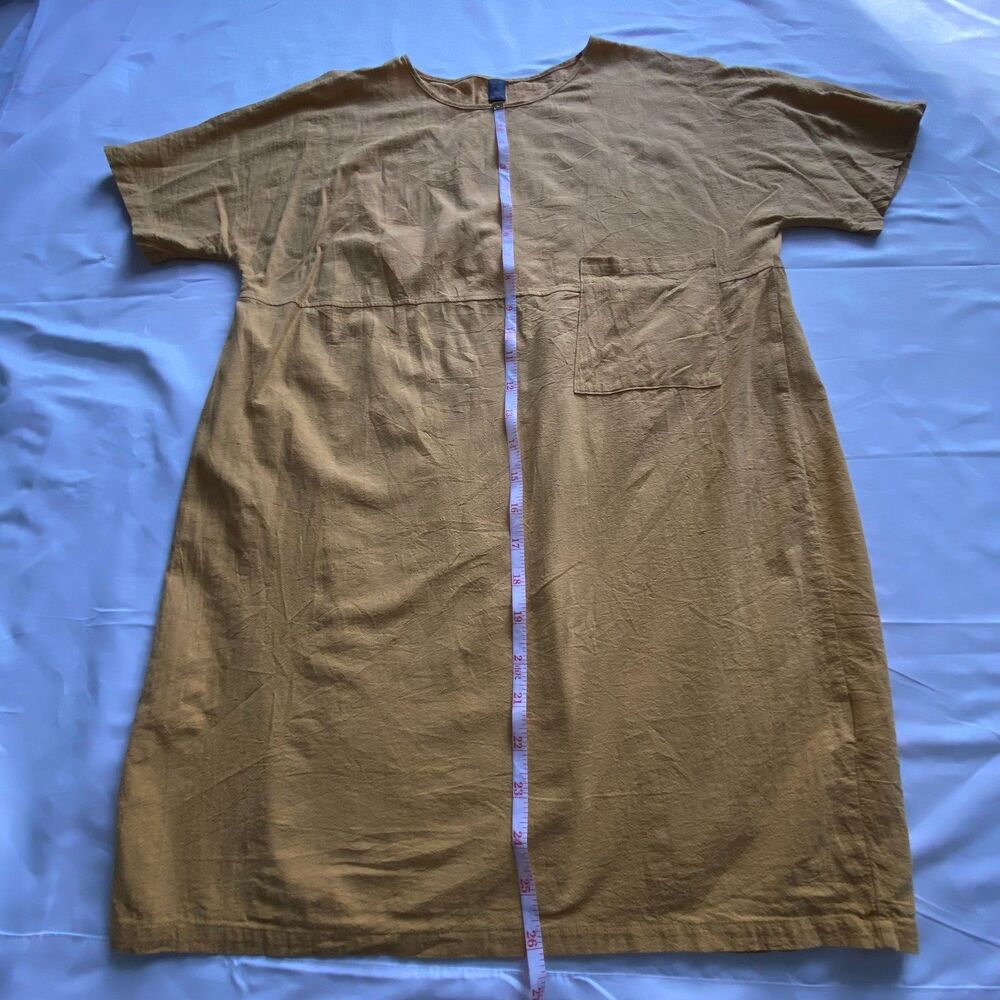Emery Rose Womens XXL Mustard Yellow T Shirt Dress Short Sleeve Pocket Tunic